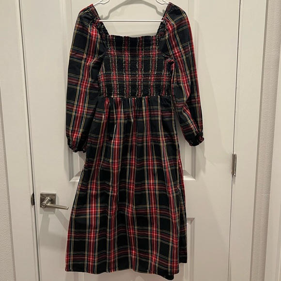 J. Crew Plaid Smocked Midi Dress - Picture 3 of 9